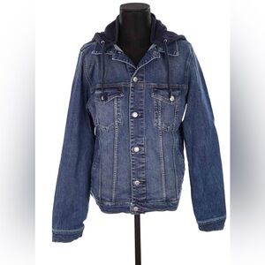 ZADIG & VOLTAIRE Men's Blue Denim Jacket with Hood